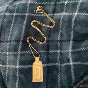 Henri Bendel Gold dog tag necklace